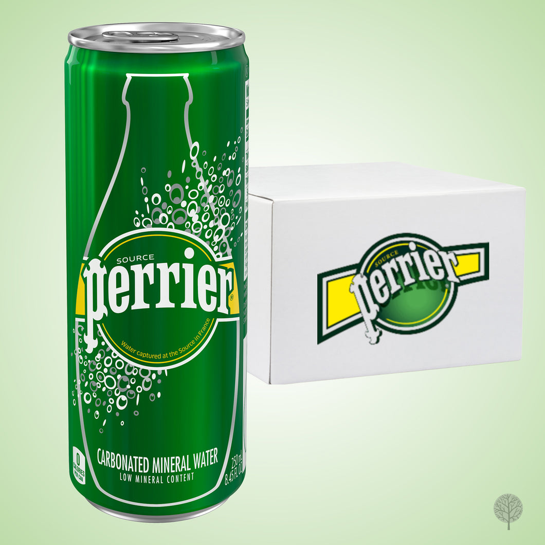 Perrier Carbonated Mineral Water Natural - 330ml x 24 cans Carton