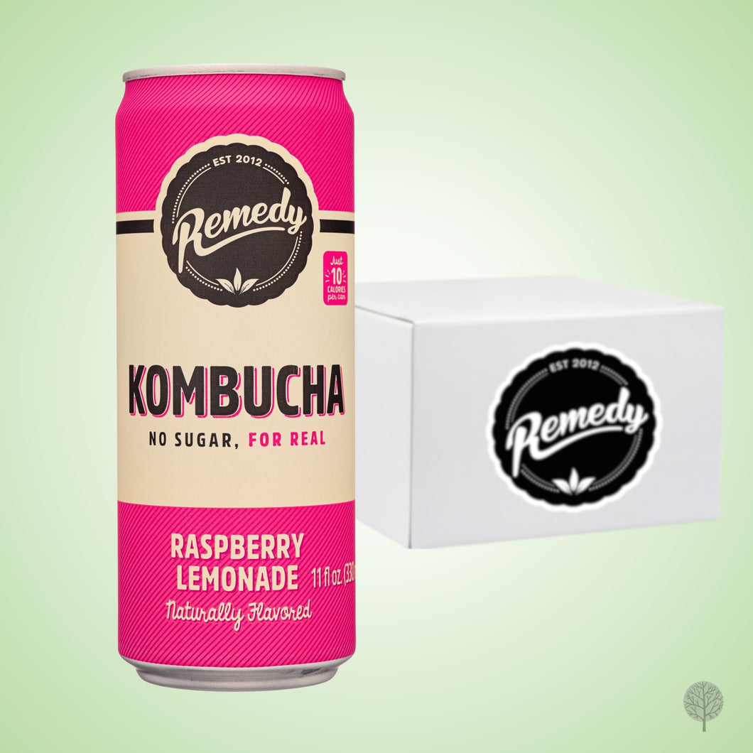 Remedy Kombucha Raspberry Lemonade - 250ml x 24 cans Carton