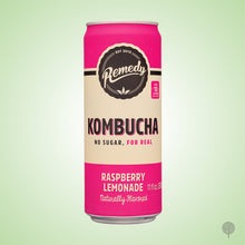 Load image into Gallery viewer, Remedy Kombucha Raspberry Lemonade - 250ml x 24 cans Carton