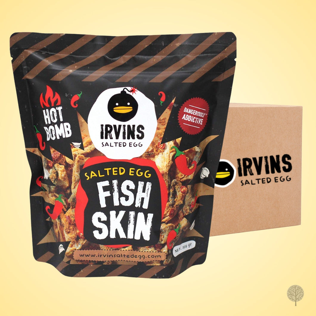 Irvins Salted Egg Hot Boom Fish Skins - 95g x 24 pkts Carton