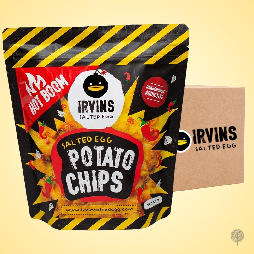 Irvins Salted Egg Hot Boom Potato Chips - 95g x 24 pkts Carton