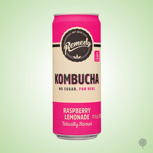 Load image into Gallery viewer, Remedy Kombucha Raspberry Lemonade - 250ml x 24 cans Carton
